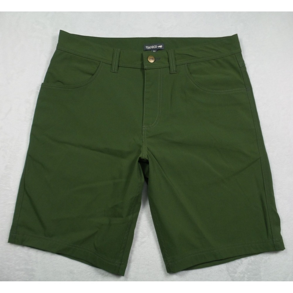 Toad and Co Shorts Mens Size 32 Green Rover II Canvas Stretch Organic Cotton NWT